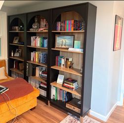 5 shelf tall black/oak bookcases x3