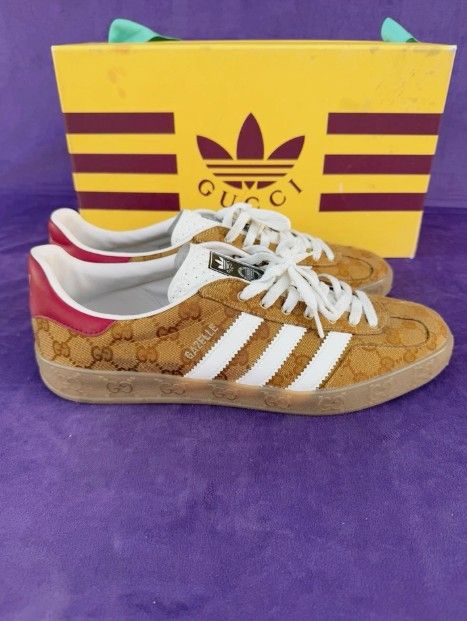 Adidas x Gucci Gazelle Beige Brown Women's Size US7