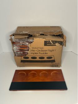 Case of 12 Walnut Finish Beer Flight Sampler Paddle
