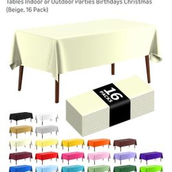 Plastic Tablecloth 54" x 108"Disposable Tablecloth Rectanale Plastic Table Cover for 6 to 8 Foot Tables Indoor or Outdoor Parties Birthdays Christmas 