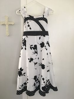 Girls Black & White Spring/Summer Dress