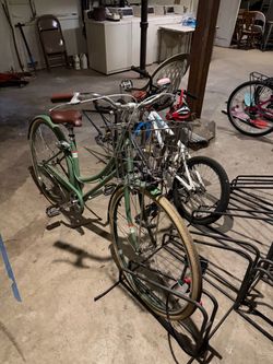 Green Cruiser Bike with Front Basket
