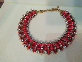 Red Garb Chunky statement necklace for Wedding Prom Christmas Party Make an entrance with this piece!😍😍😱$40