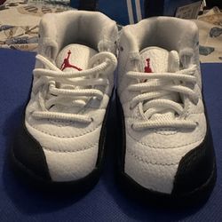 Jordan Toddler's 12 Retro White/Gym Red-Black 'Taxi Flip'