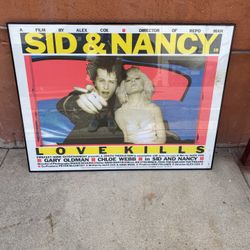 Rare Original Sid and Nancy Framed Movie Poster