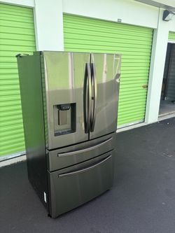 Samsung French Door Black Refrigerator with Bottom Freezer
