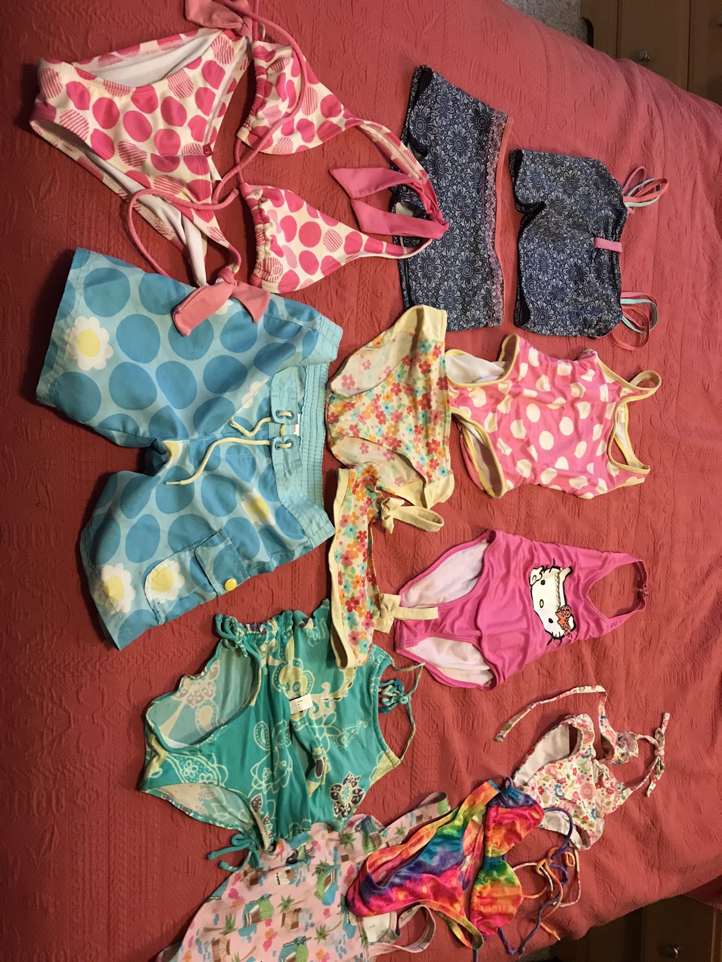  Kids Girls bed swim suit, bikini and swim trucks sizes 5-12