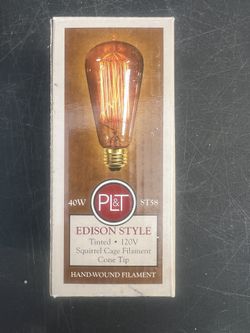 PL&T 40W Edison Style ST58 Light Bulb lot 26