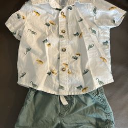 Carter’s Baby Boy Dinosaur Short & Shirt Set 6m