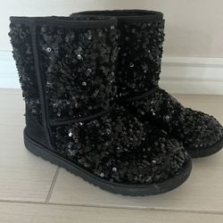 Girls Black sequin Uggs Size 5