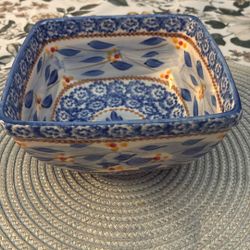 Temp-tations Old World Blue Square Nesting Bowl