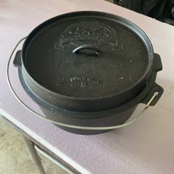 CABELA'S HUNTING FISHING CAST IRON 14 DUTCH OVEN w TRI LEG DUAL SKILLET LID