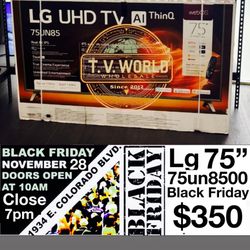 BLACK FRIDAY BRAND NEW LG TV 75INCH 75un8500 