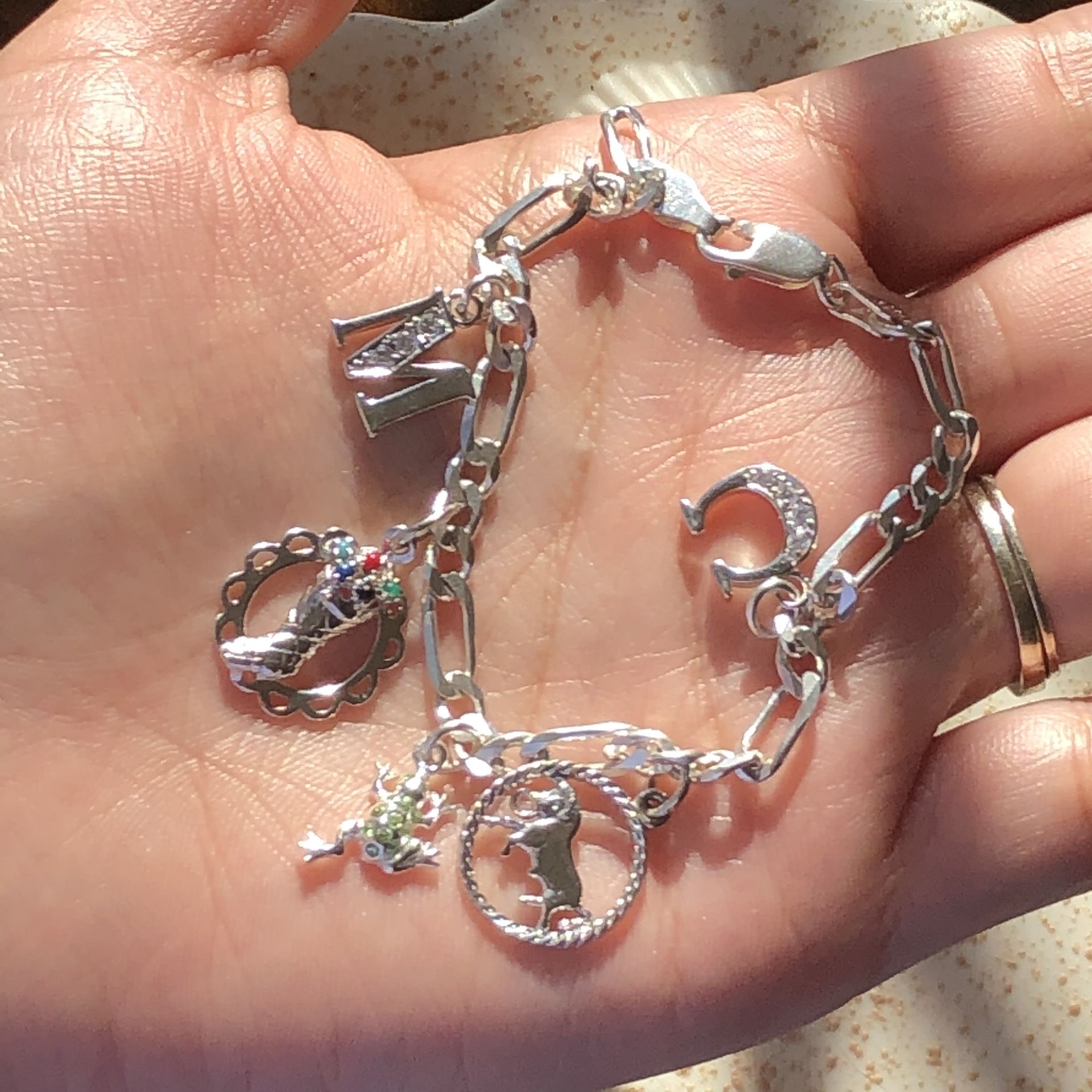 Sterling silver 925 charms bracelet