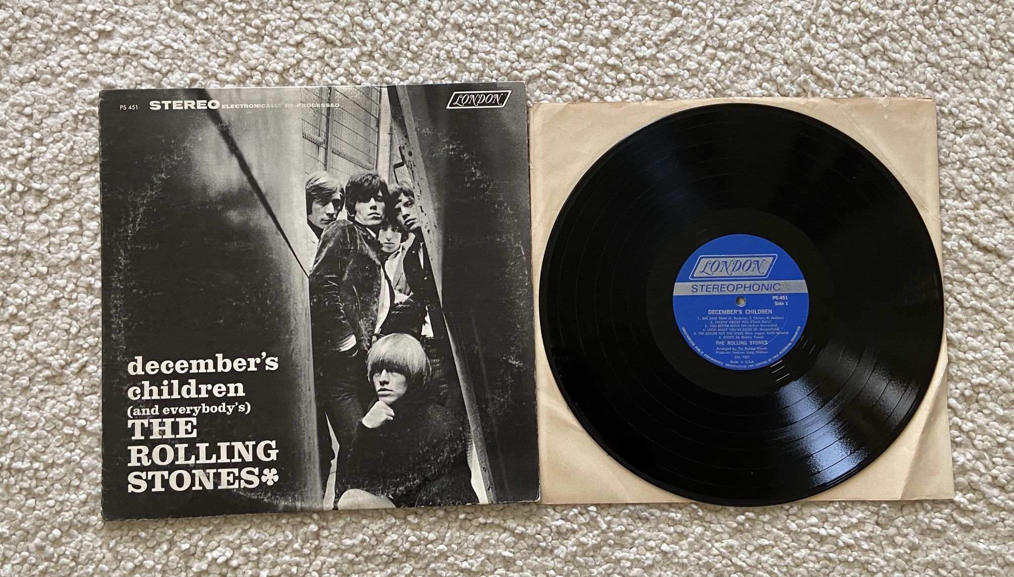 Rolling Stones “December’s Children (And Everybody’s)” Vinyl Lp 1966 London Records Monarch Pressing Beautiful Glossy Vinyl Rock. 