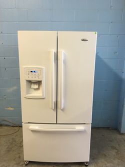 White Whirlpool French Door Refrigerator