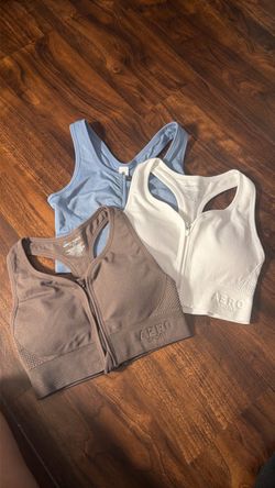 (SMALL) Aero Sport Zip-Up Sports Bras – Set of 3