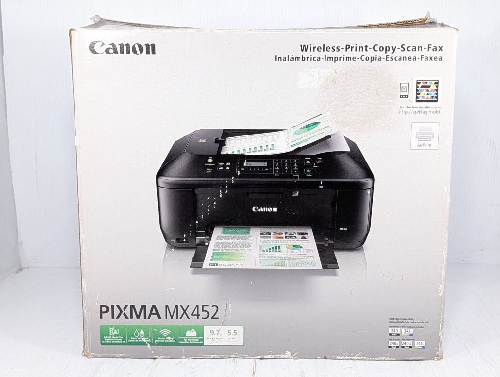 New Canon PIXMA MX452 Wireless Inkjet Office All-In-One Open Box