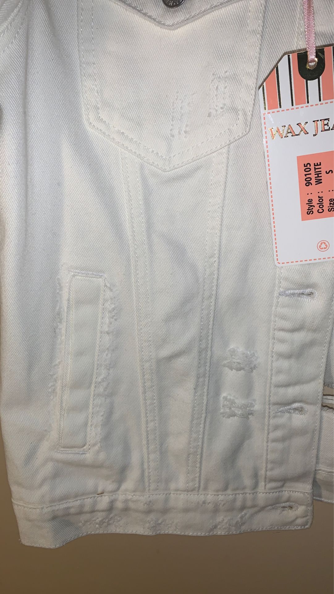 White Distressed Denim Jacket