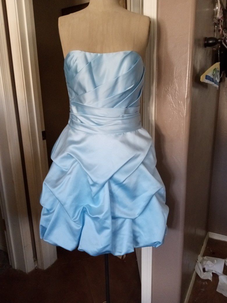 David's Bridal Light Blue Prom Dress