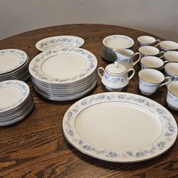 Blue Floral Ivory China 