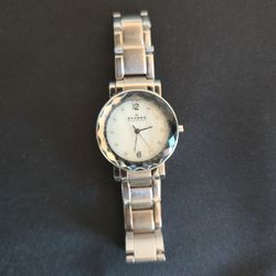 Women's Skagen Silver-Tone Watch - Faceted Bezel & New Battery