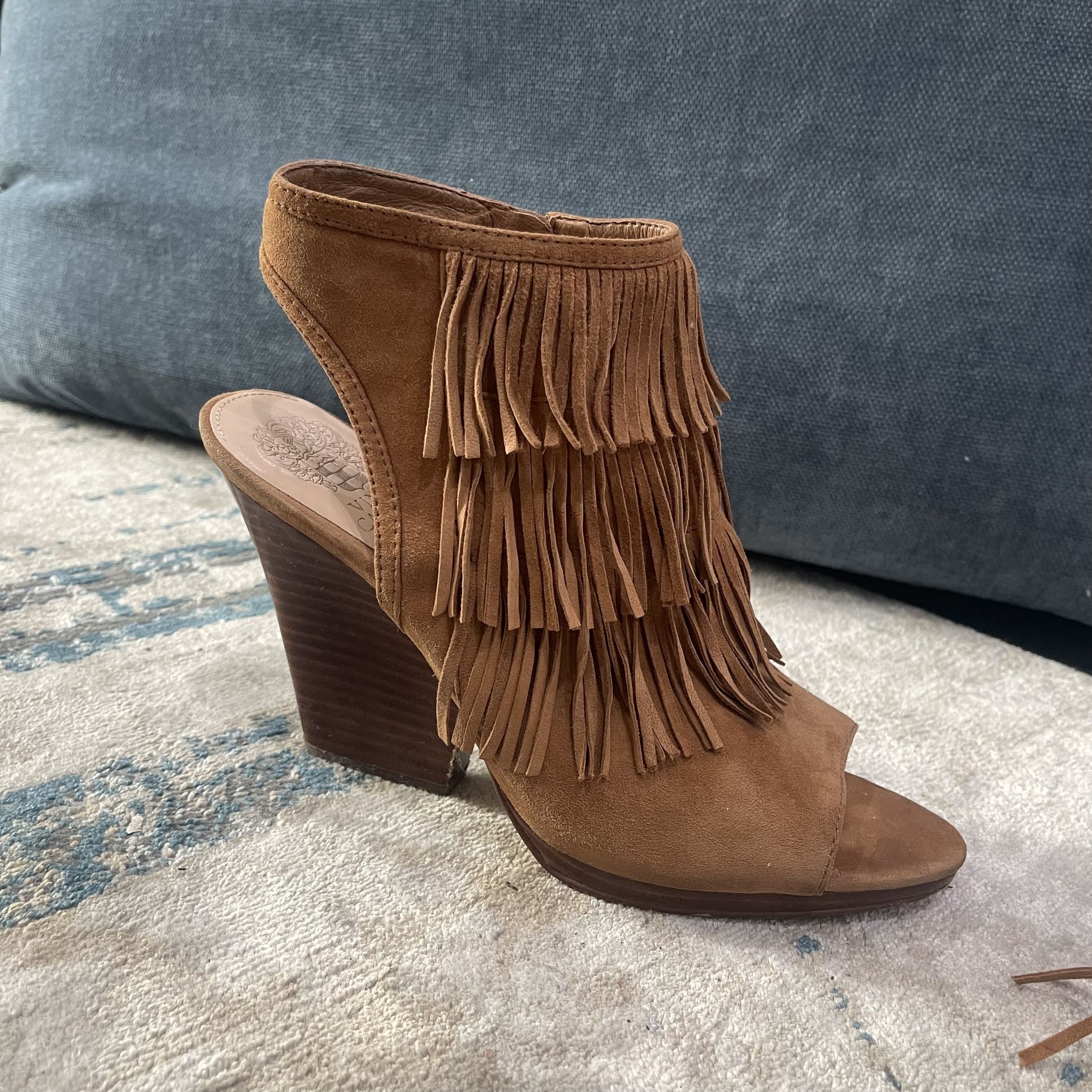 Vince Camuto Jadon Open Toe Fringe Heel 