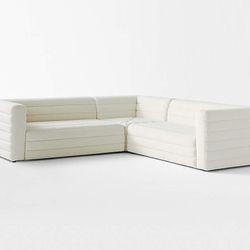 CB2 Ivory Sectional Couch 