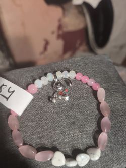 Pink And White Bricelet 
