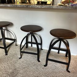 Contemporary Bar Stools - Set Of 3