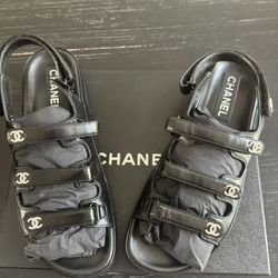 Chanel Leather Sandals Size 41