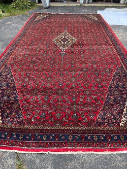 Persian Hosinabad Wool Area Rug Circa 1(contact info removed) 9x18