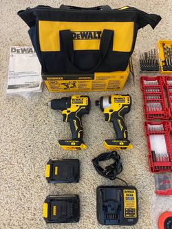 DeWALT Brushless 2-Tool combo kit Atomic compact series DCK278C2 + DeWalt drill bit Kit + Milwaukee