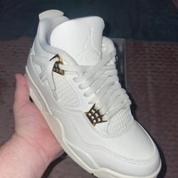 Womens Air Jordan 4 Metallic Gold