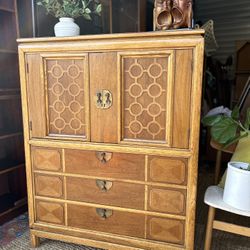 Mid Century Vintage Tallboy Dresser Cabinet