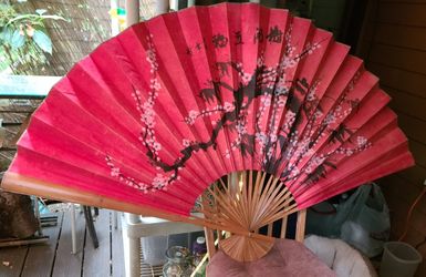Large Red Decor Fan 3' Tall X 5' Wide