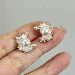 Flower Pearl Earrings 