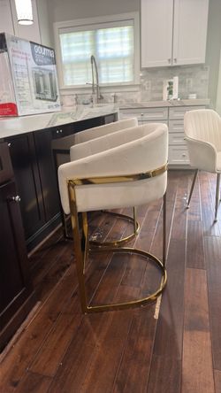 Bar stool velvet set of 2