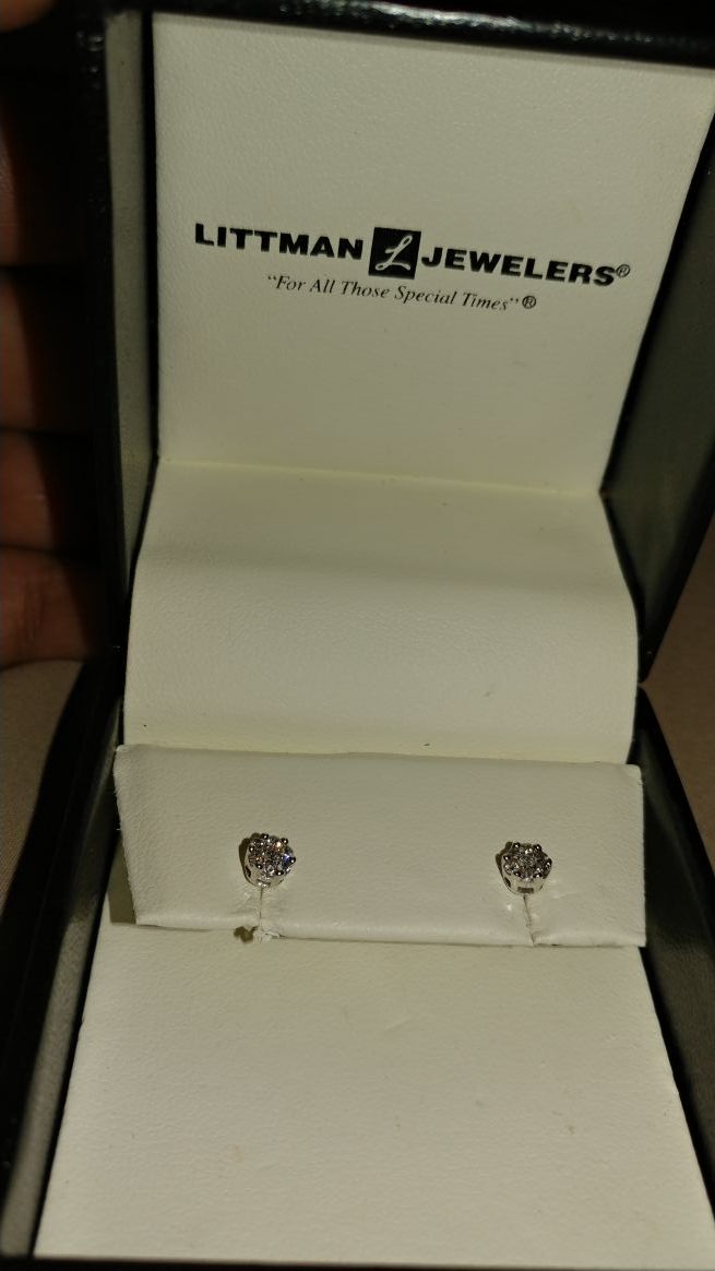 1/2 Carat White Gold Stud Earrings OBO