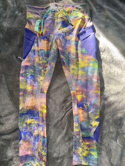 Womens Lululemon 12 Multicolor Abstract Print Athletic Leggings