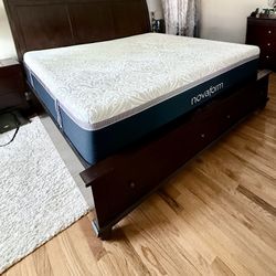 Abbyson Winston Solid Wood Storage Bed – King (Dark Walnut, Excellent Condition)