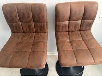 Dark Brown Fabric Stools pair