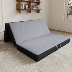 Vamcheer Tri Folding Mattress Queen Size - 6 Inch Foldable Mattress for Travel/RV/Camping/Guest Room/Yoga, 