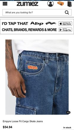 Empyre Loose Fit Cargo Skate Jeans