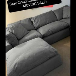 Gray Cloud Couch Modular Sectional Sofa 