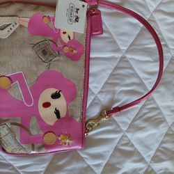 New Rare Pinky Poppy Wristlet Coach 