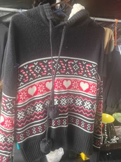 Fair Isle Hooded Knit Sweater