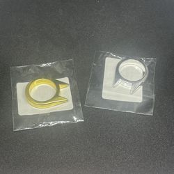 Two Size 10 Self Defense Rings Gold And Silver 