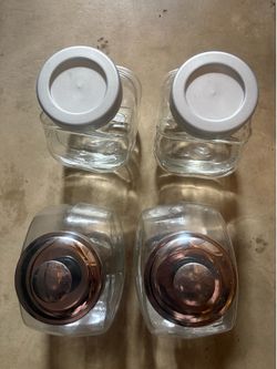 Set of 4 Glass Storage Jars