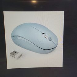 Light Blue 2.4G Wireless Mouse With USB A Nano Receiver 